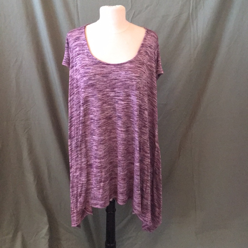 Knox Rose Purple Handkerchief Hem Top